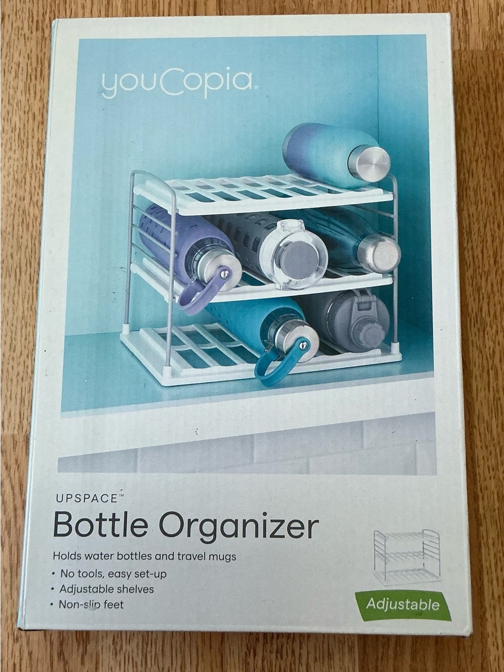YouCopia Upspace Bottle Organizer Rack 3-Tier Adjustable New